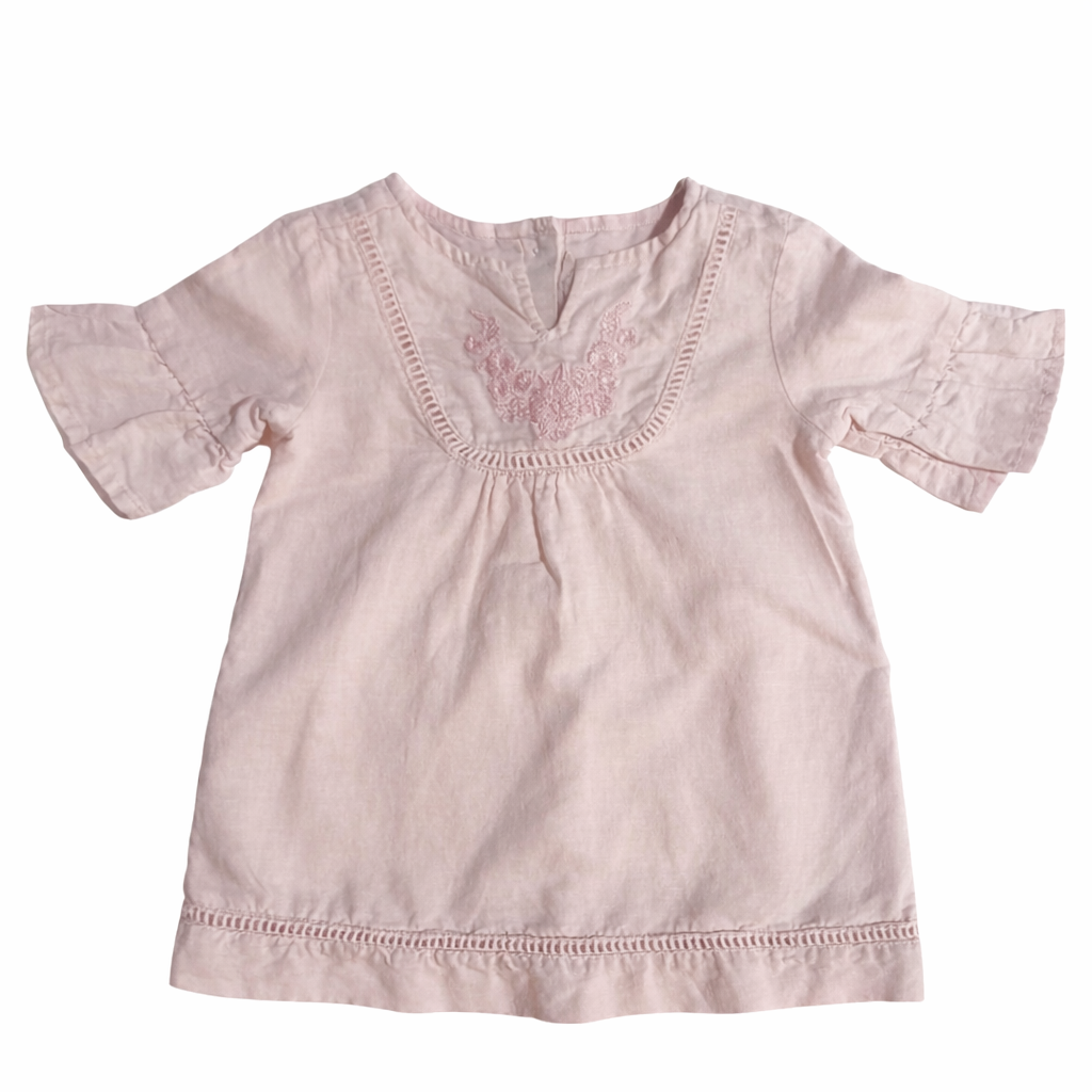 Janie and Jack Pink Blouse size 12M good used condition