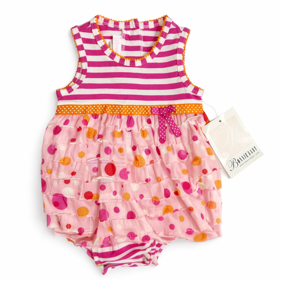 Bonnie Jean Pink & Orange Onesie Dress size 6-9M new with tags