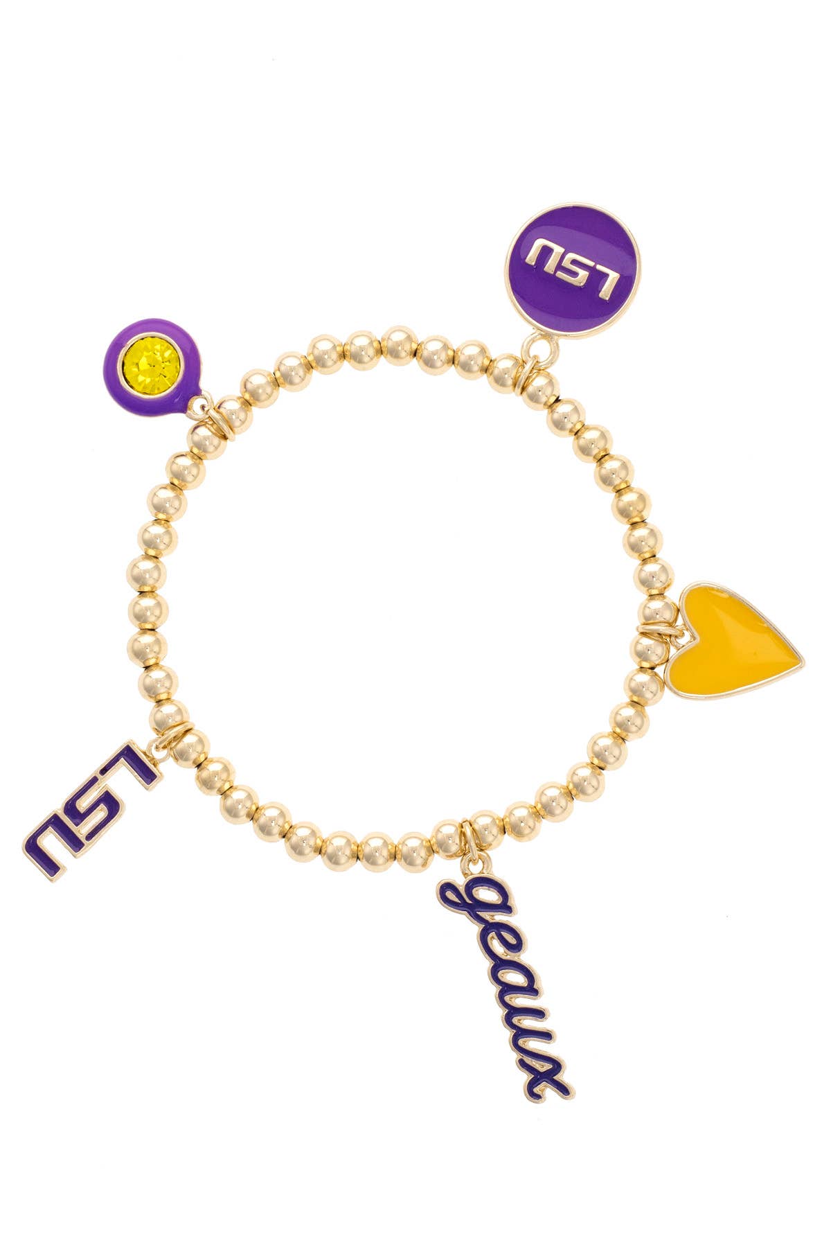 LSU Tigers Enamel Icons Stretch Bracelet