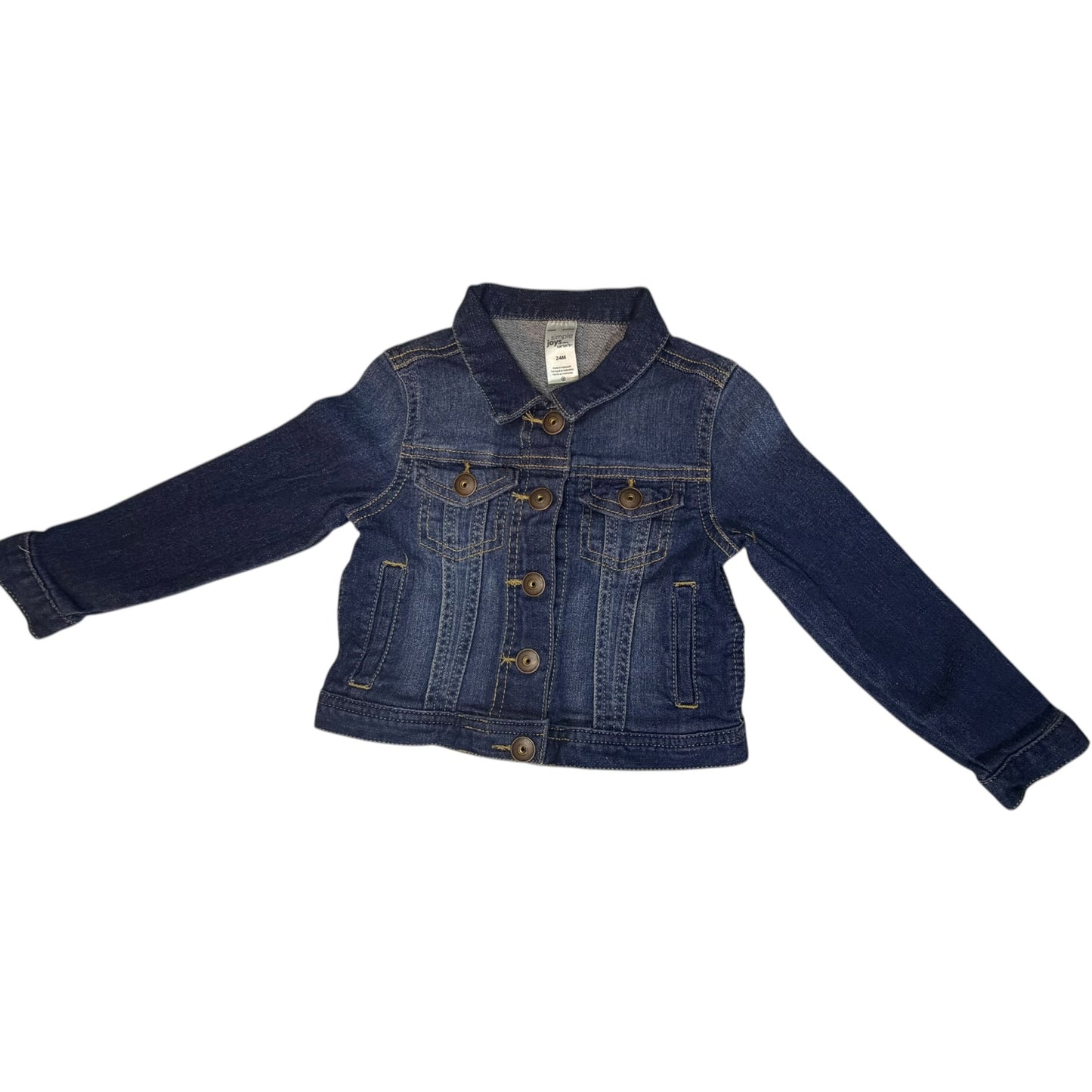 Simple Joys by Carter's Denim Blue Jean Jacket with Snap Buttons size 24M excellent used condition