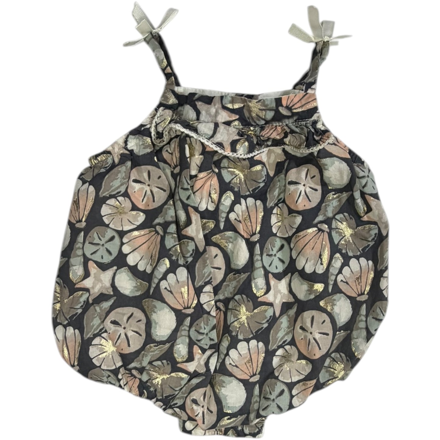 Dylan and Abby Gray and Pink Shell Bubble size 3-6M excellent used condition