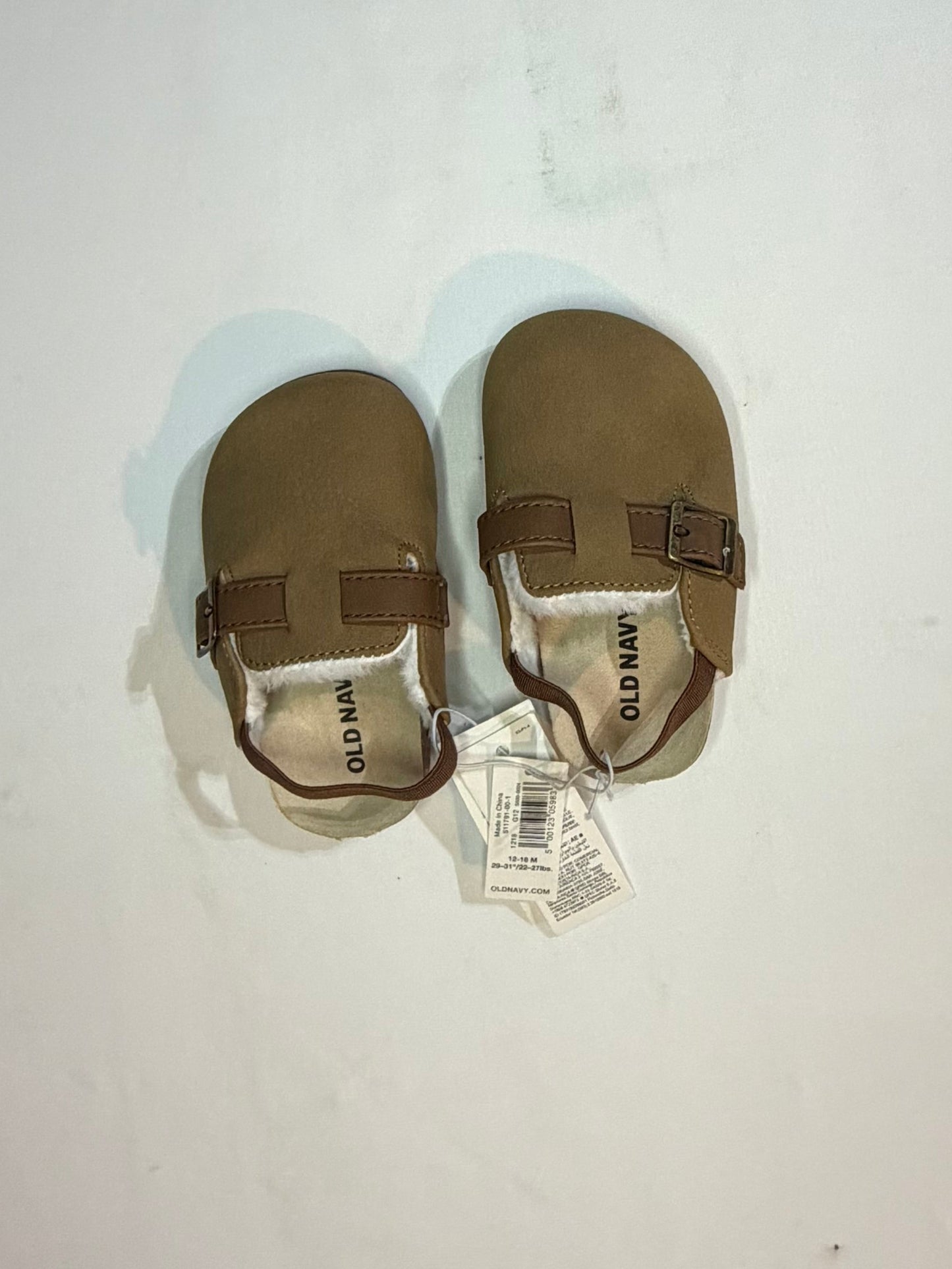 Old Navy Brown Fur Footbed Sandals size 12-18M new with tags