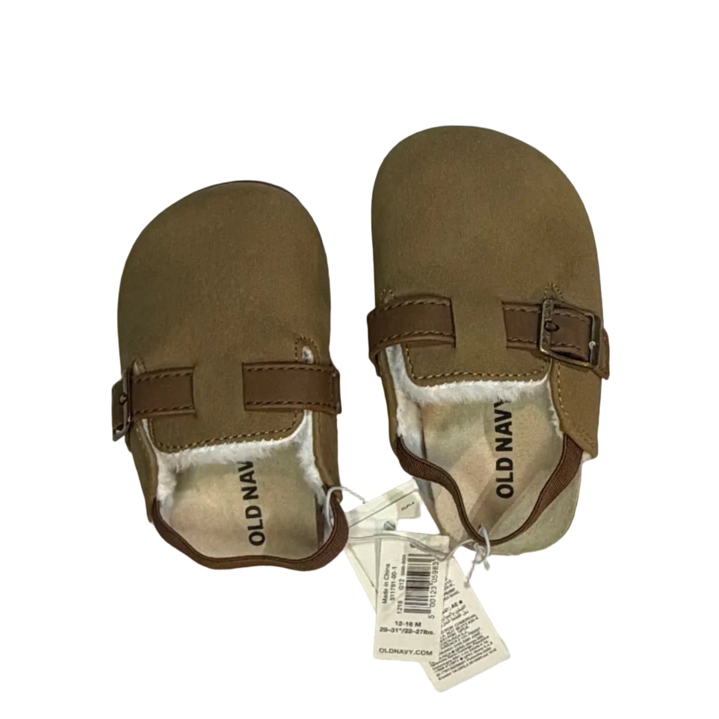 Old Navy Brown Fur Footbed Sandals size 12-18M new with tags