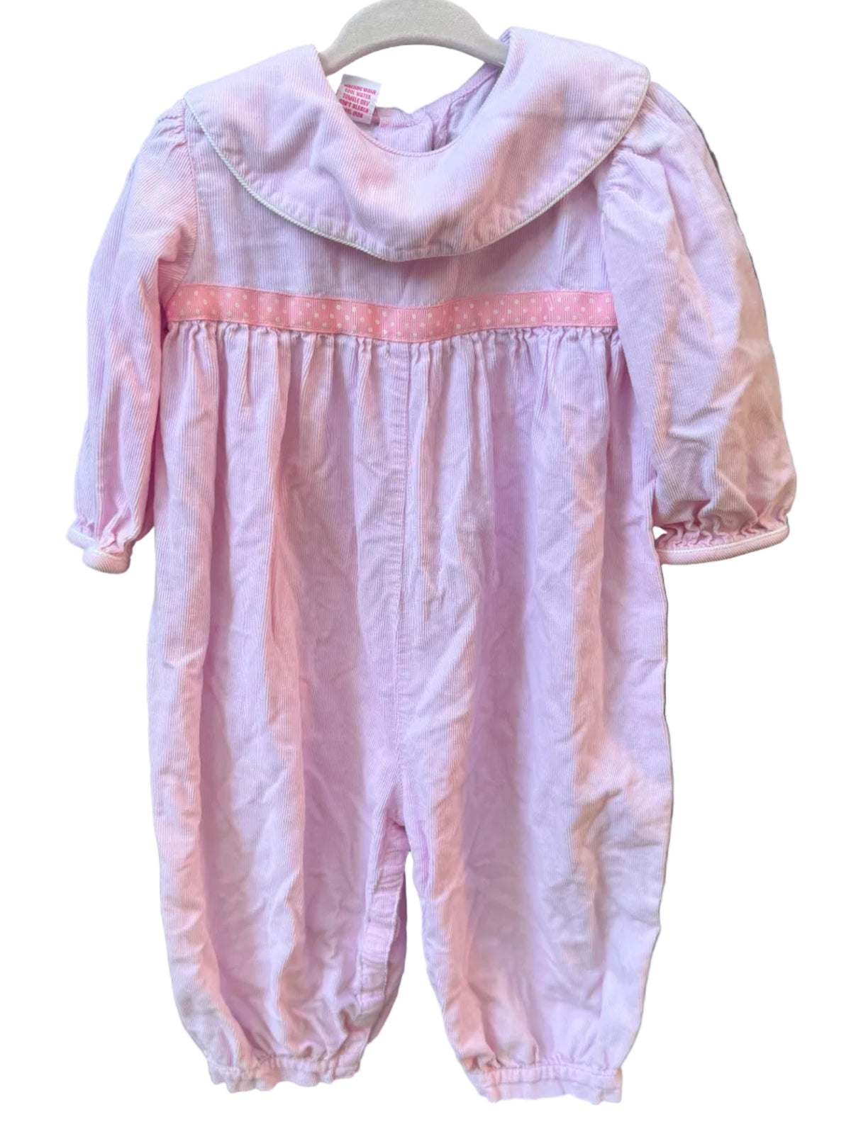 24M Claire & Charlie Baby Pink Corduroy Long-sleeve Collared Romper EUC