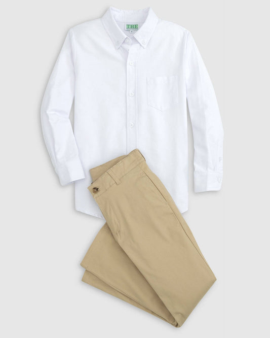 8 | Posh Pickle | Unisex Khaki Flat Front Straight Leg Pants | NWT
