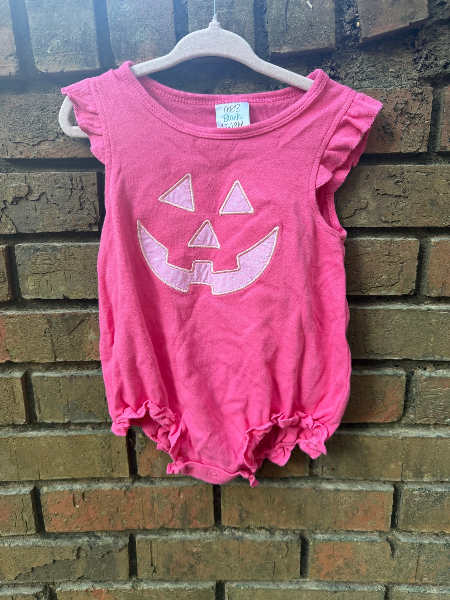 12-18M ARB Blanks Pink Ruffle Pumpkin Bubble GUC