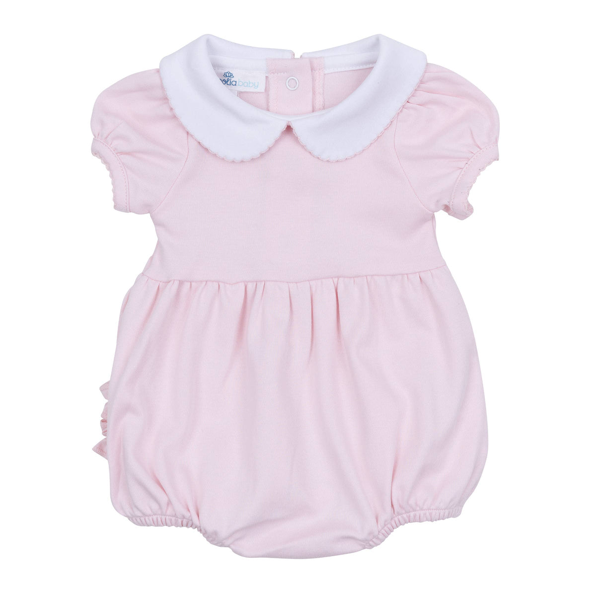 3M | Magnolia Baby | Essentials Solid Pink Collared Ruffle Bubble | NWT