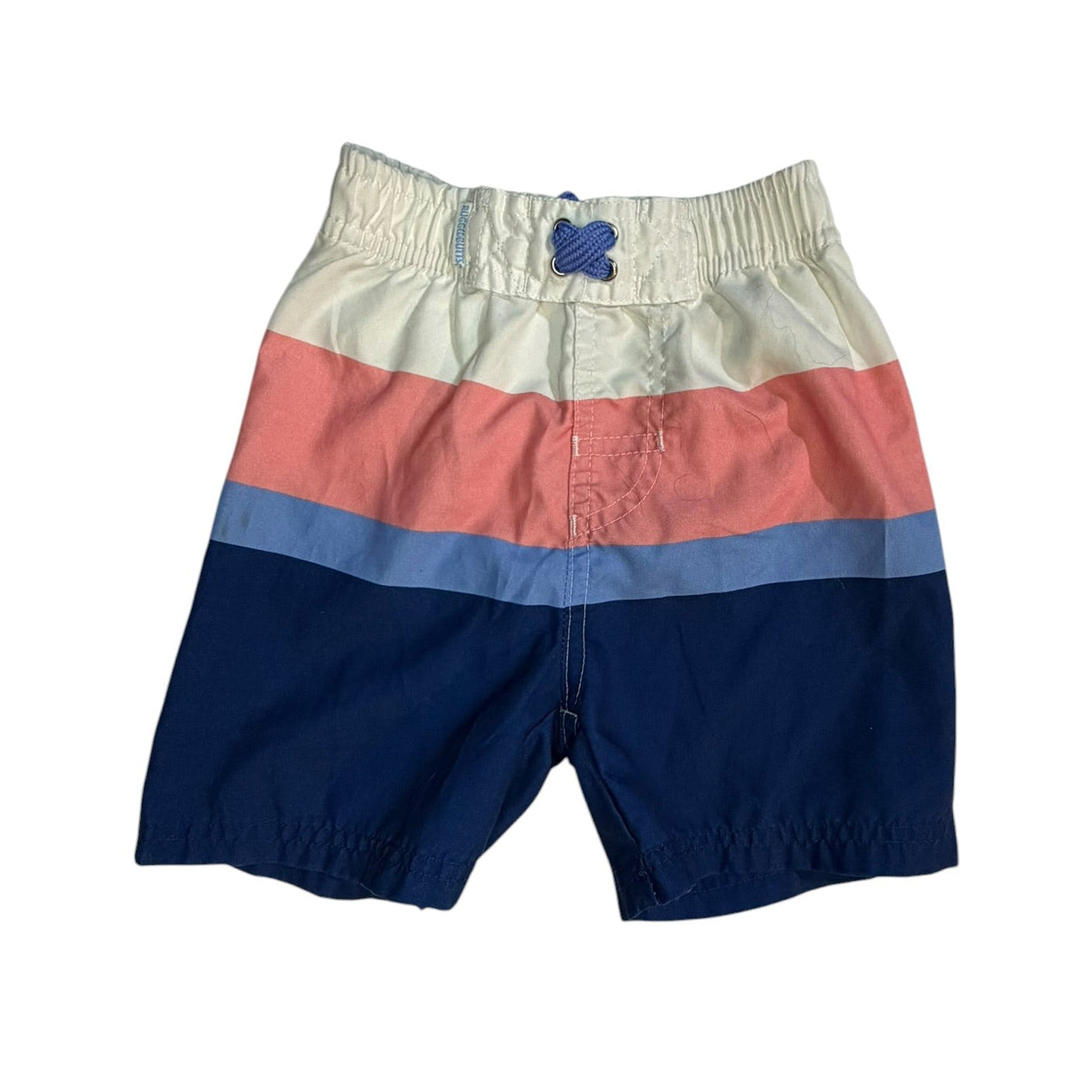 Rugged Butts Blue, Pink & White Swim Trunks size 2T good used condition