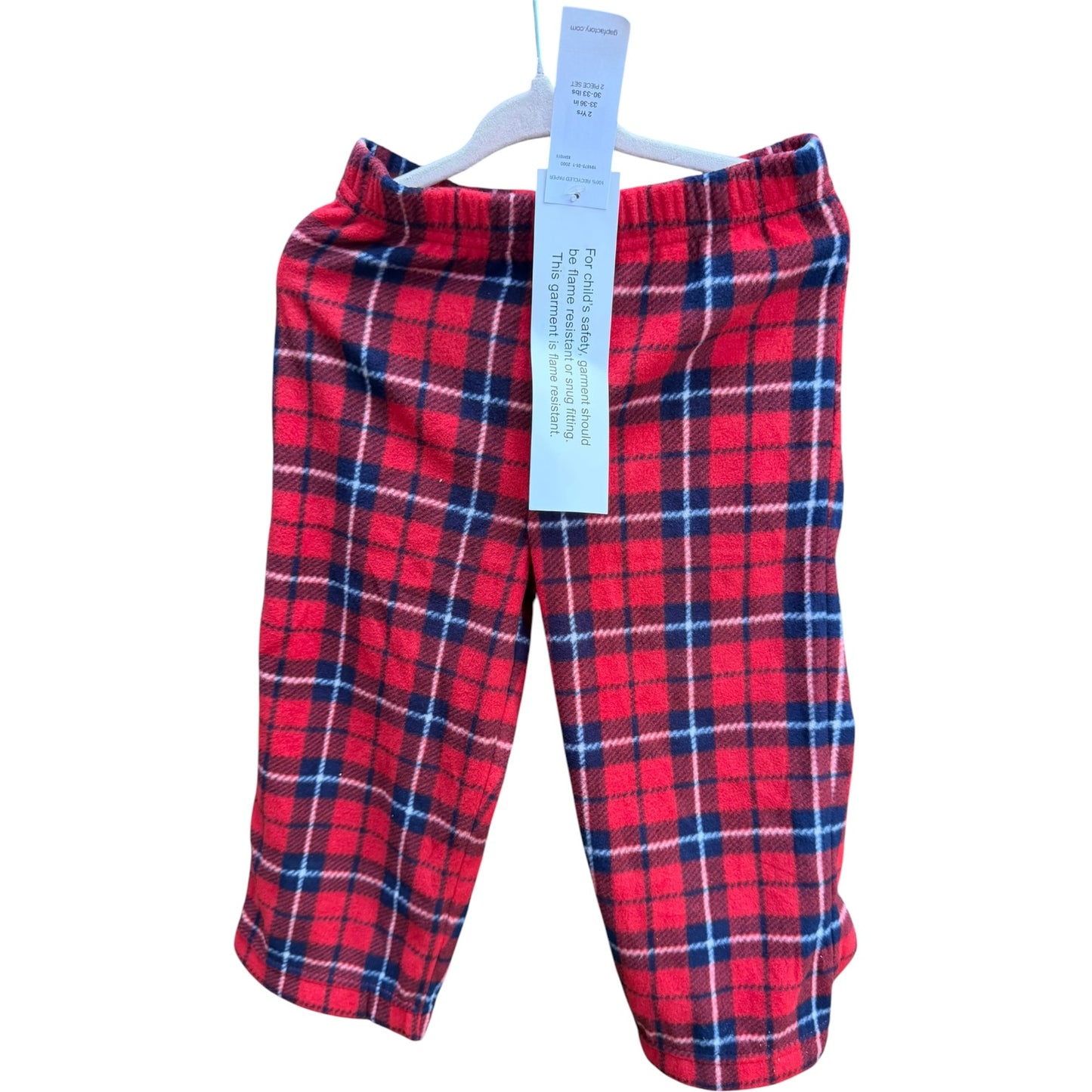2T Red Christmas Plaid Flannel Pants NWT
