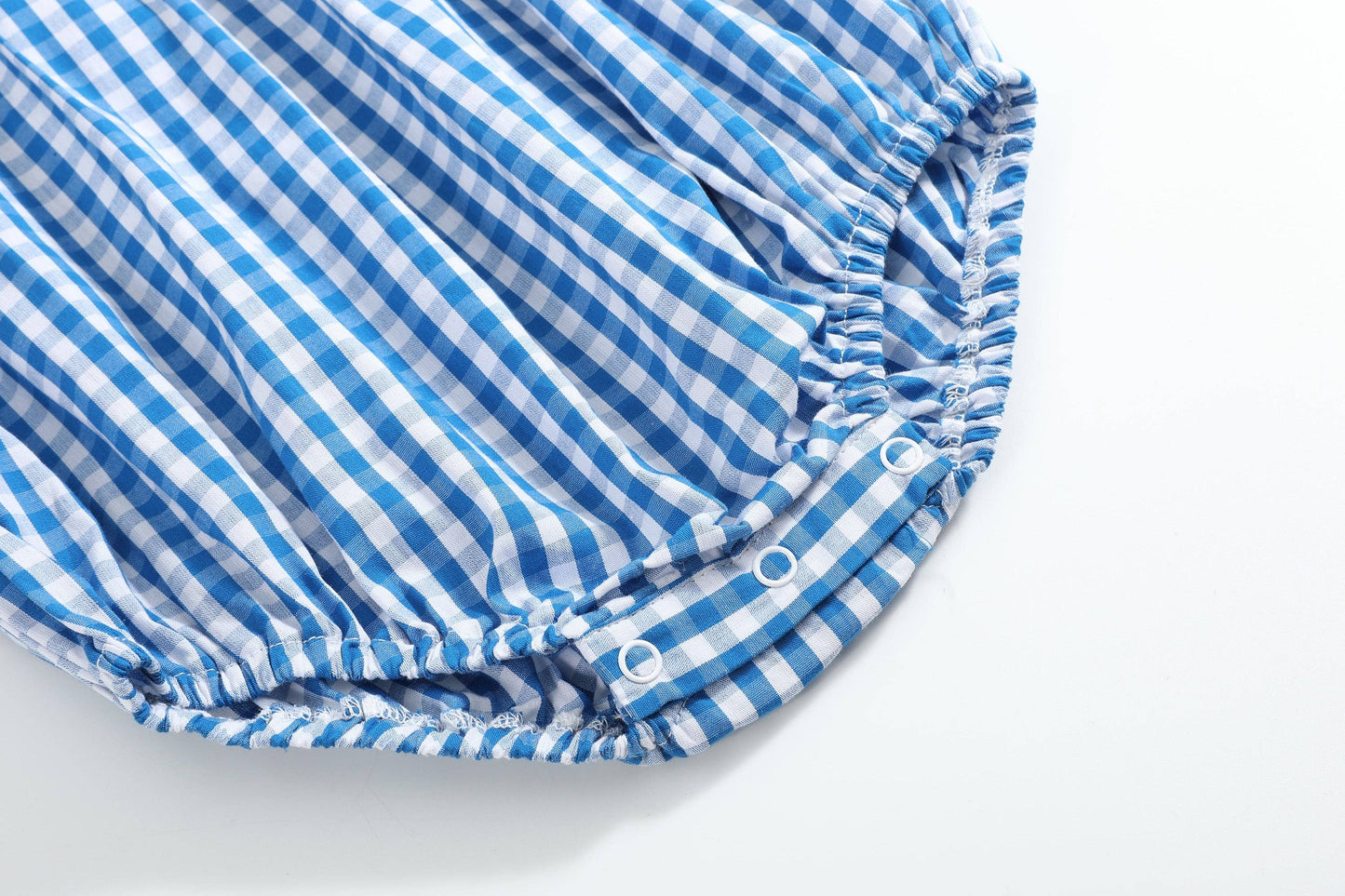 6-12M | Lil Cactus | Blue Gingham Pumpkin Smocked Ruffle Romper | NWT