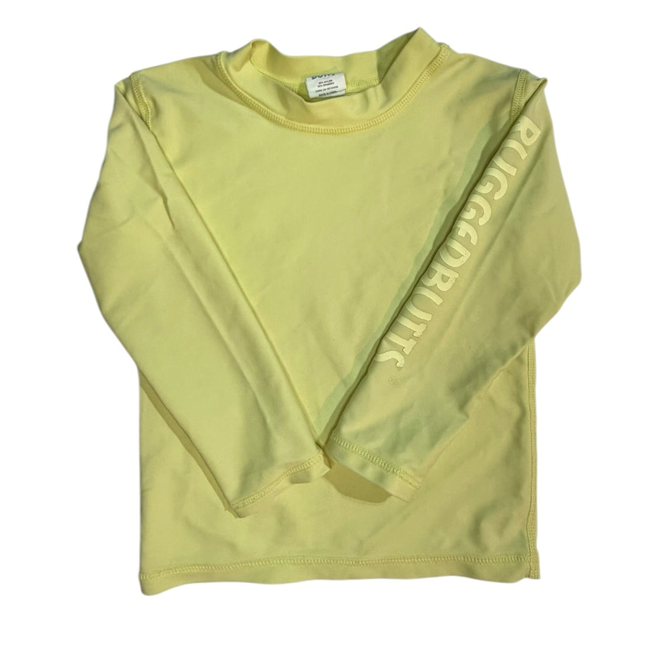 Rugged Butts Yellow Long-Sleeve Rash Guard Swim Shirt size 2T excellent used condition