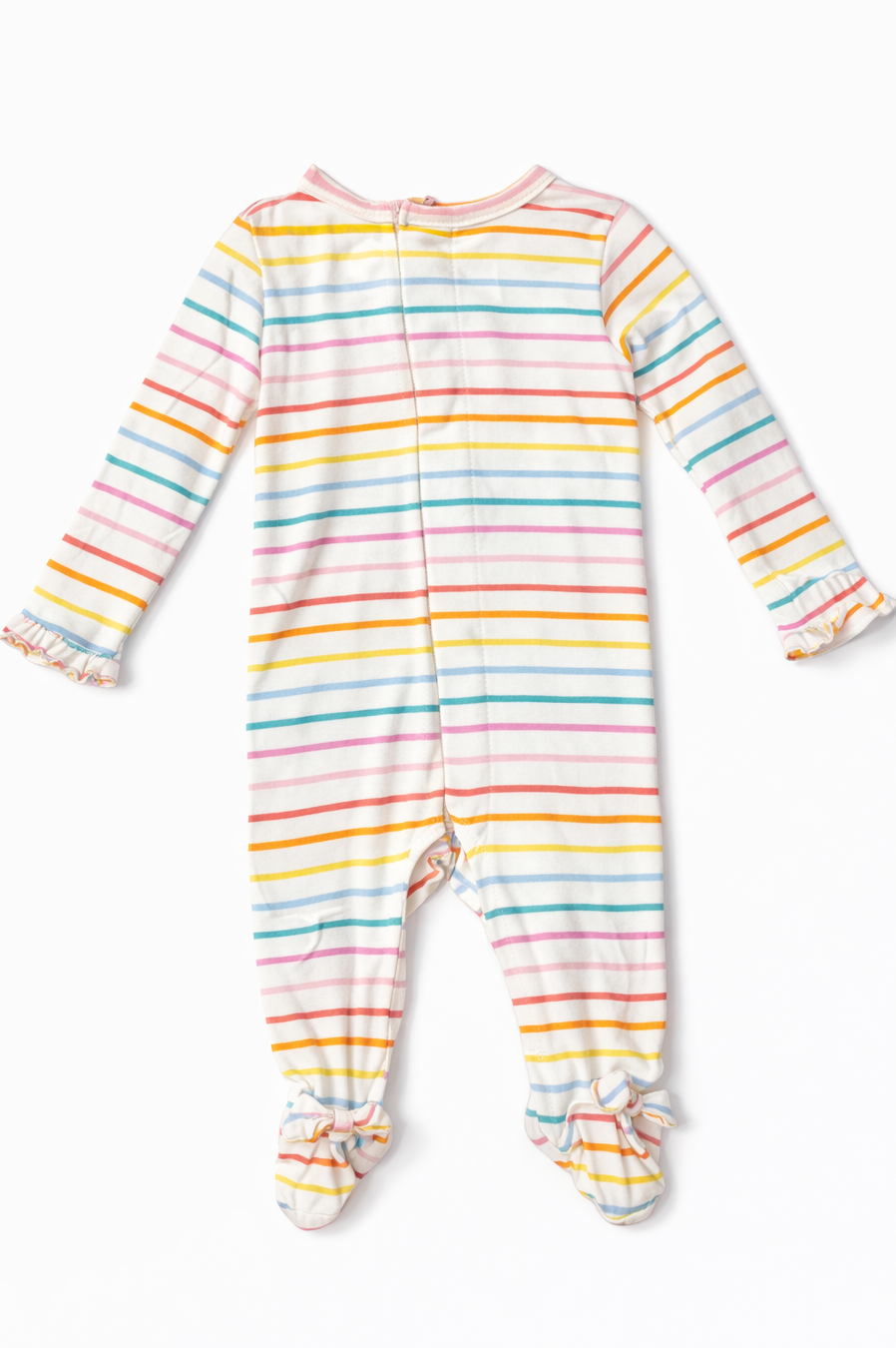 Magnetic Me Rainbow Striped Footie Sleeper size 0-3M good used condition