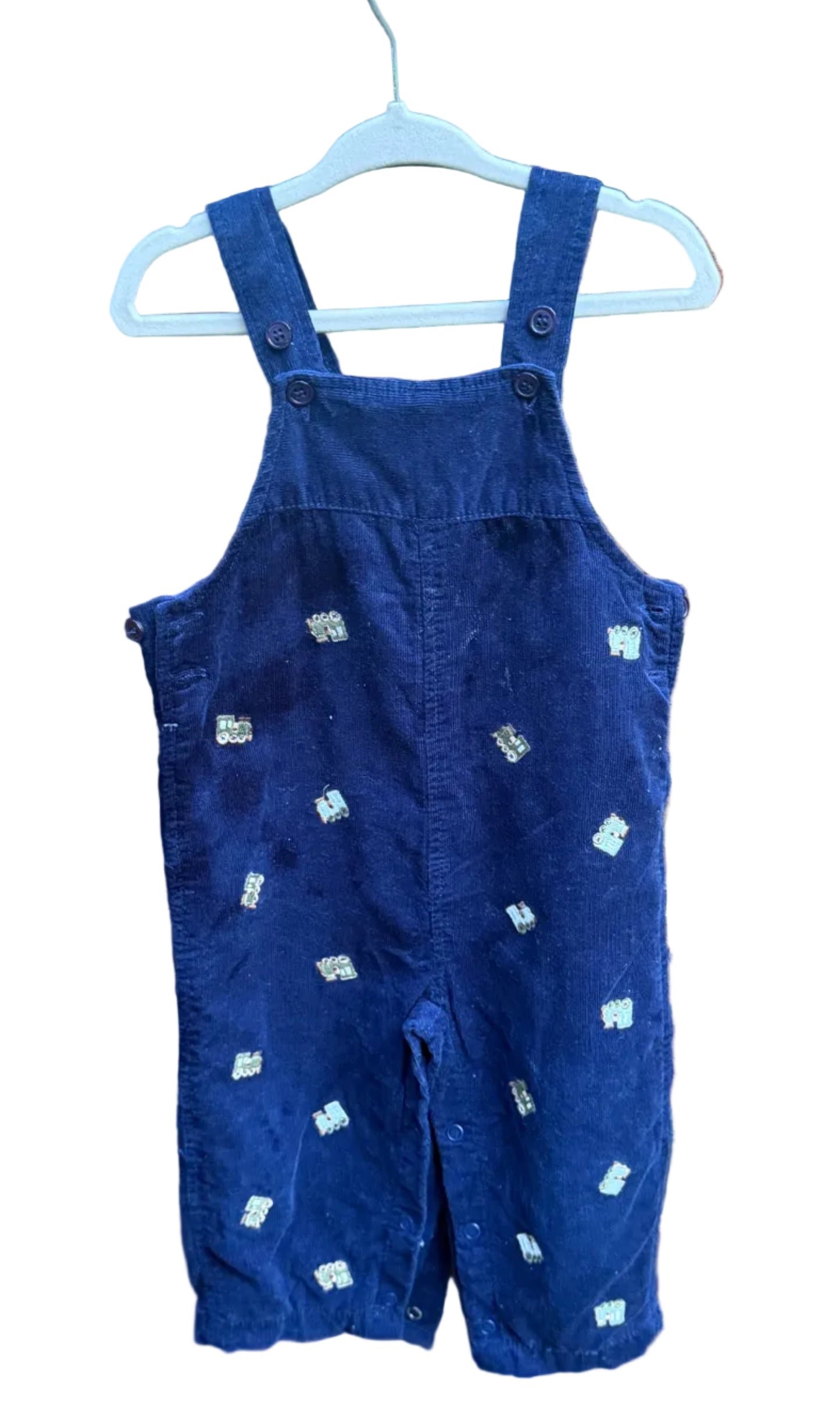 12M Train Navy Corduroy Overalls EUC
