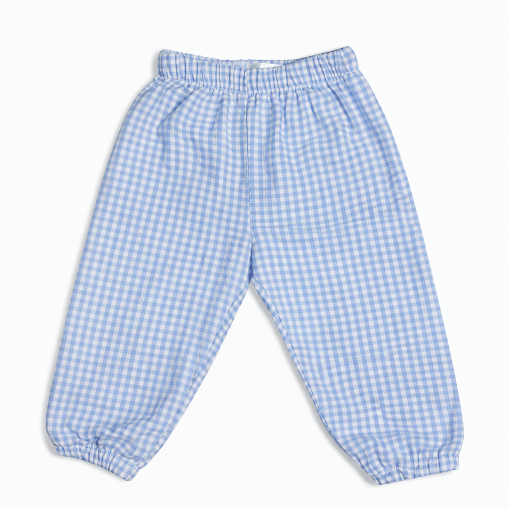 Annie Kate Boys Blue Gingham Seersucker Pants size 12M excellent used condition