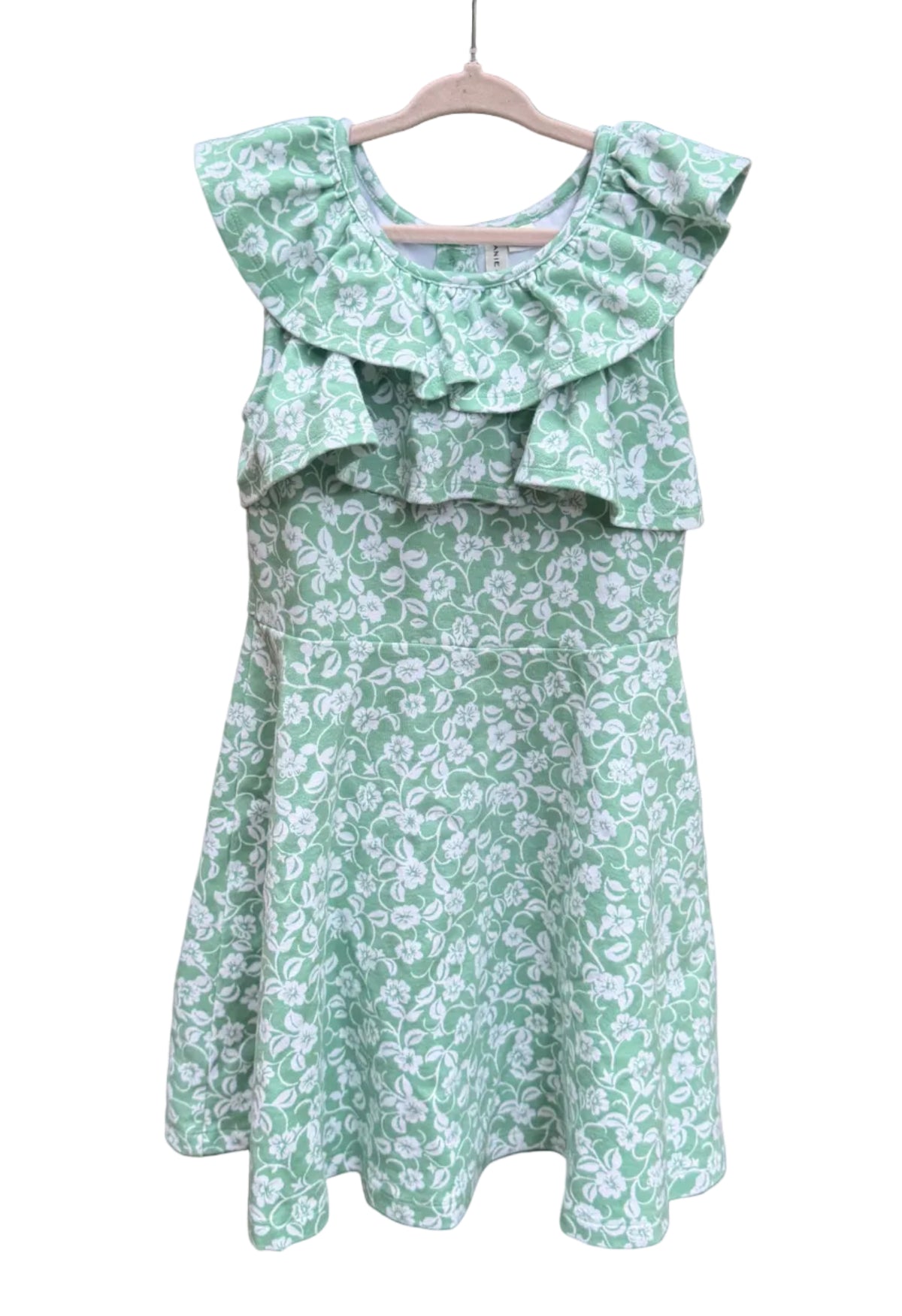 8 - Janie and Jack - Green & White Floral Dress - GUC