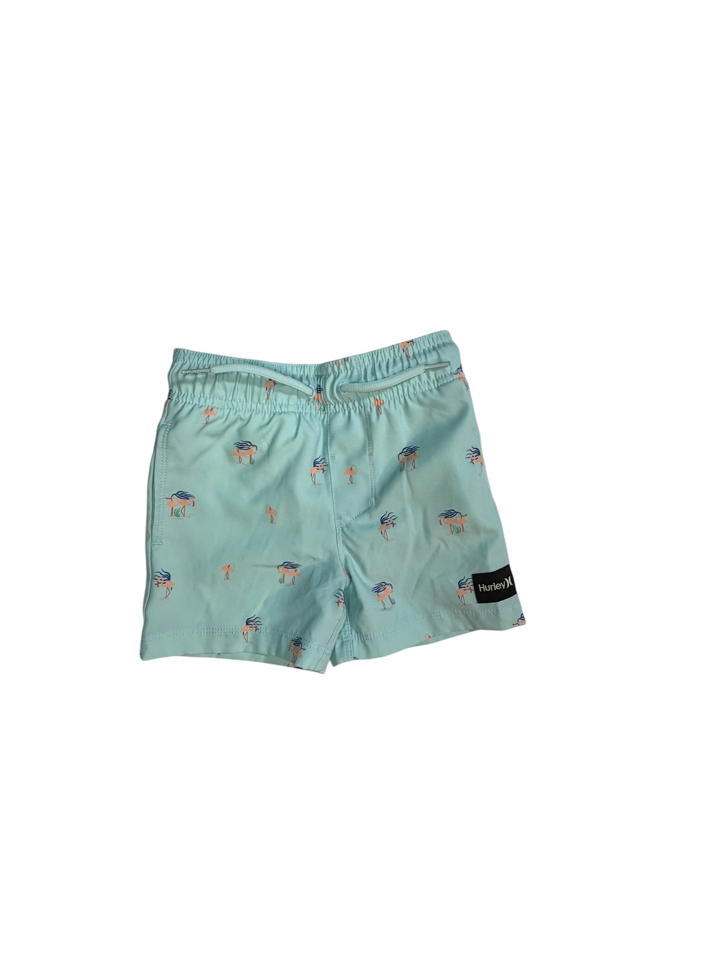 Hurley Blue Flamingo Swim Trunks size 2T excellent used condition