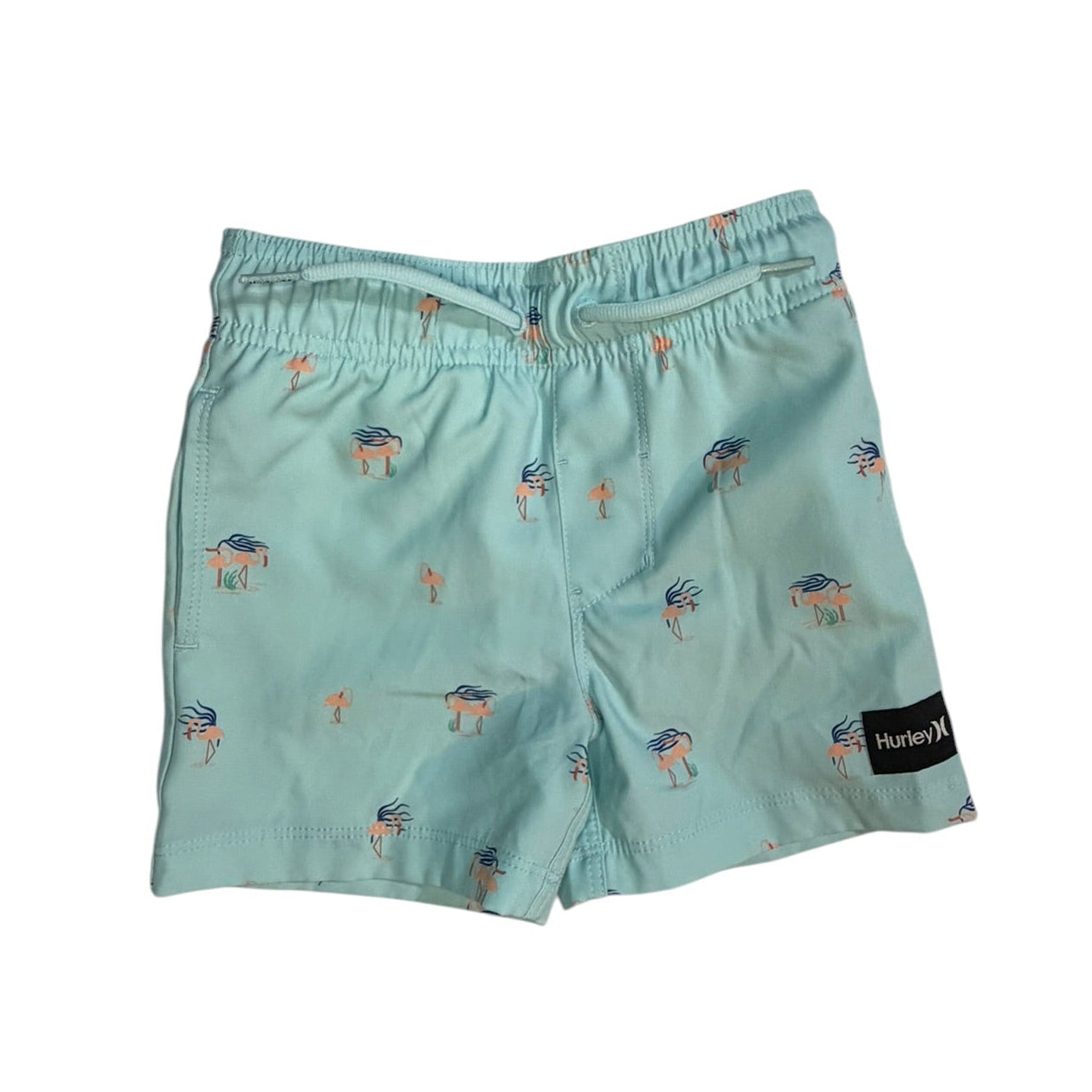 Hurley Blue Flamingo Swim Trunks size 2T excellent used condition