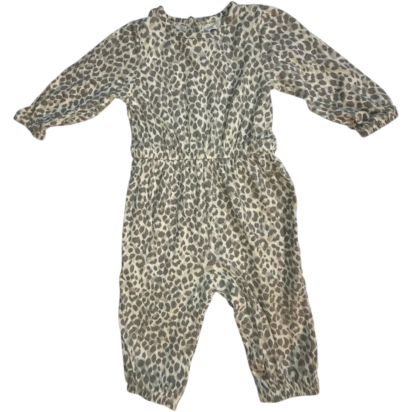 Old Navy Leopard Long-Sleeve Romper size 6-12M good used condition