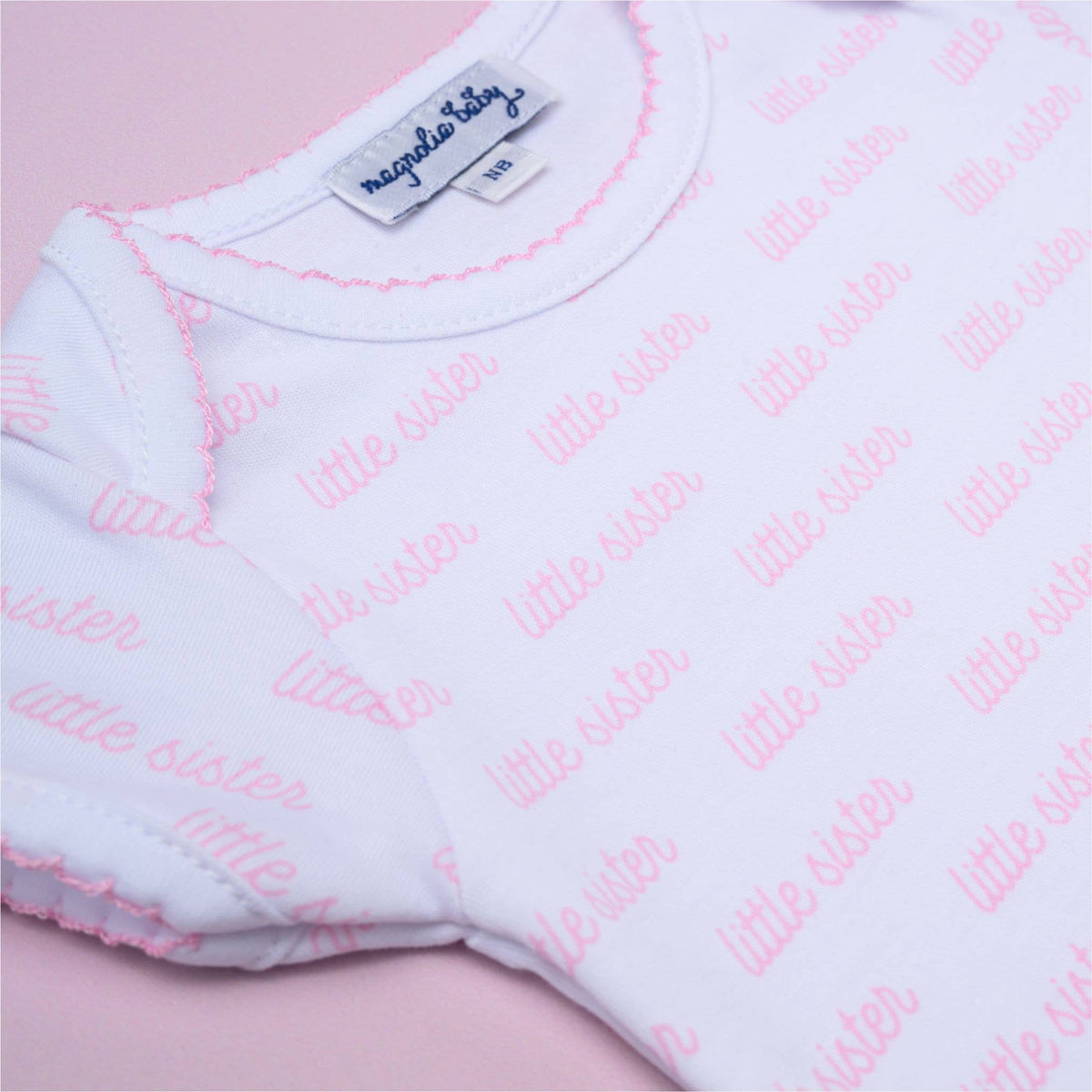 NB | Magnolia Baby | Little Sister Print Short Sleeve Bodysuit | NWT