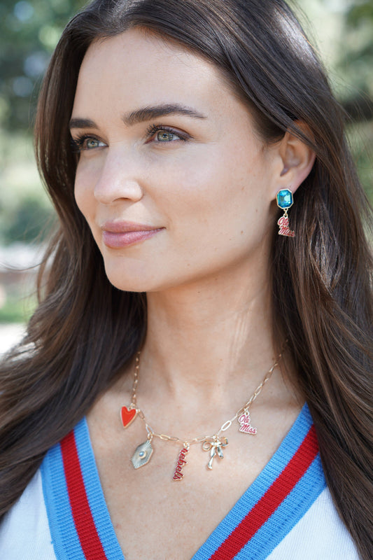 Ole Miss Rebels Paper Clip Charm Collector Necklace