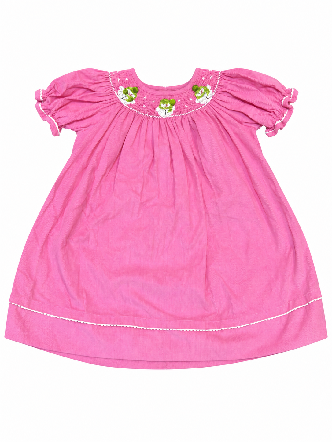 12M Carter's Baby pink smocked snowman dress