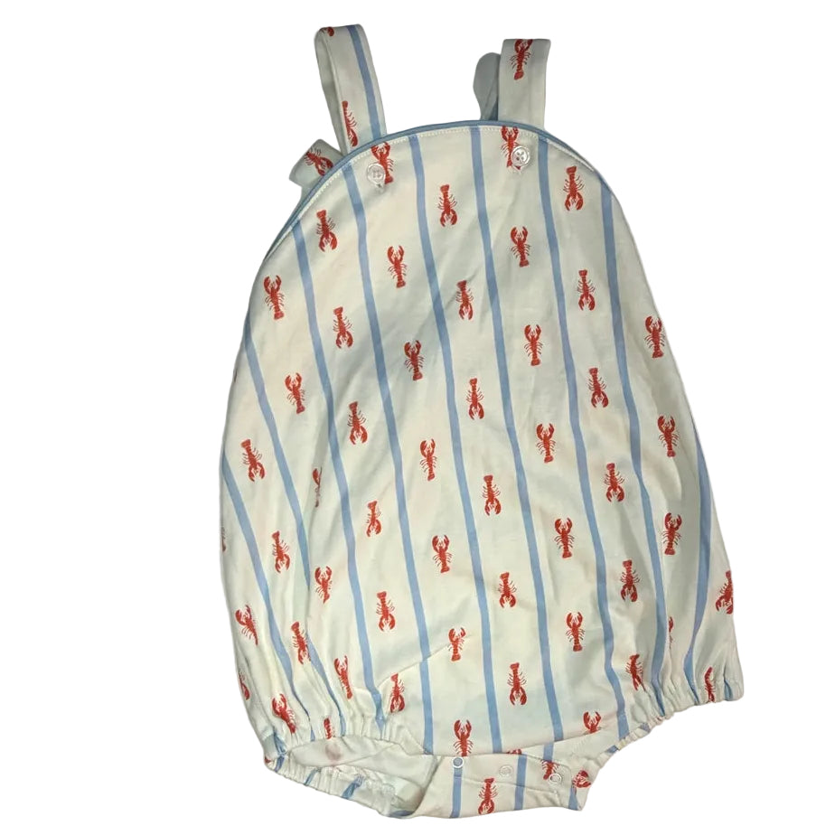 Original blue and white striped crawfish bubble with two shoulder straps