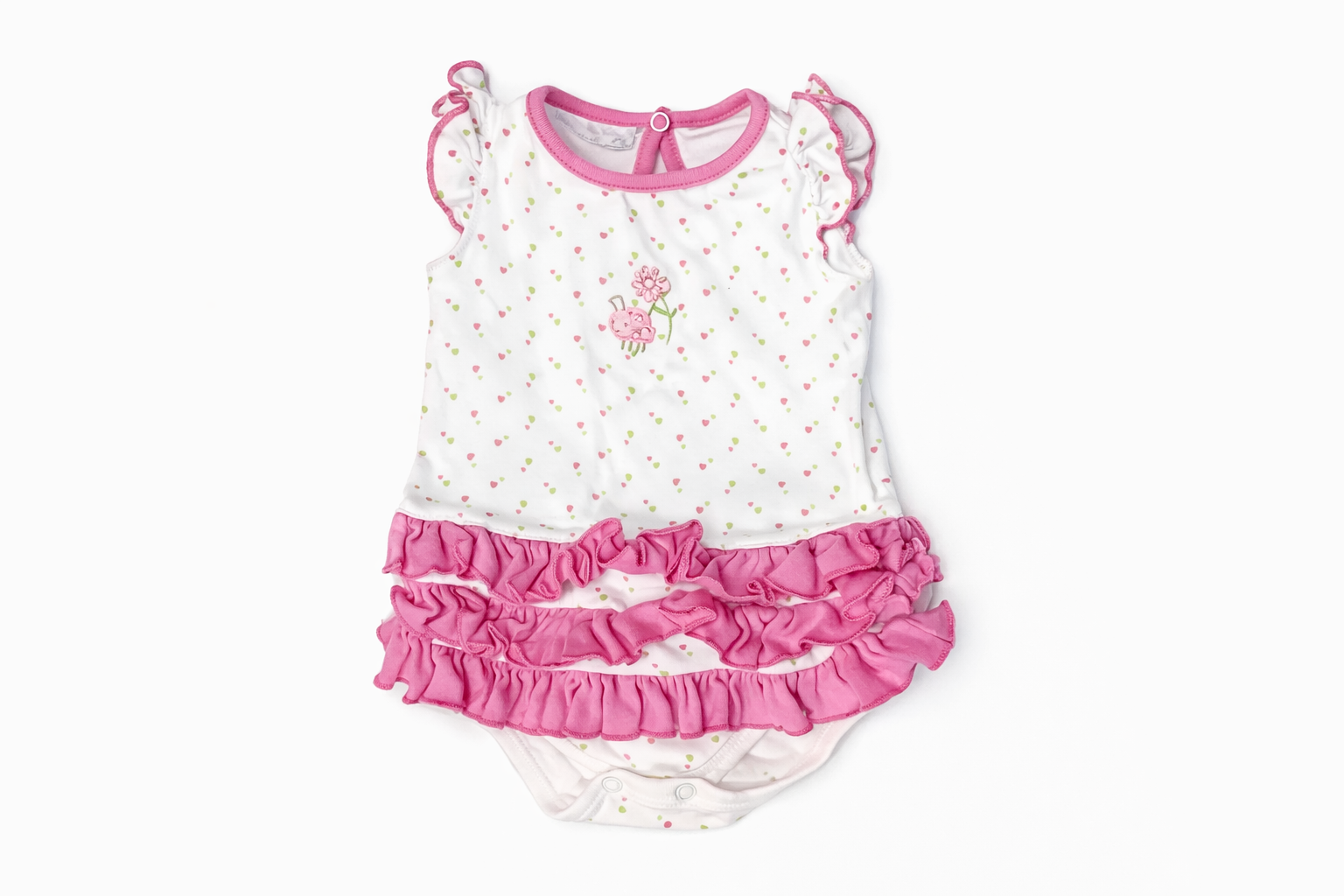 Magnolia Baby Ladybug Ruffle Bubble size 6M good used condition