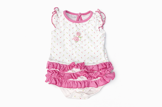 Magnolia Baby Ladybug Ruffle Bubble size 6M good used condition