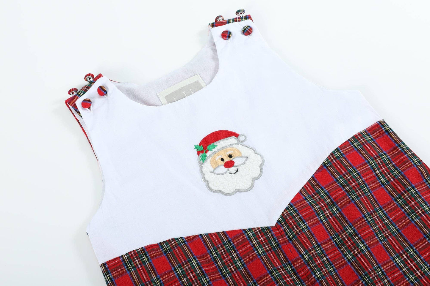 3-6M | Lil Cactus | Red Christmas Plaid Santa Yoke Overalls | NWT
