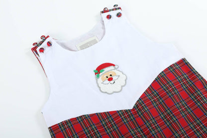 3-6M | Lil Cactus | Red Christmas Plaid Santa Yoke Overalls | NWT