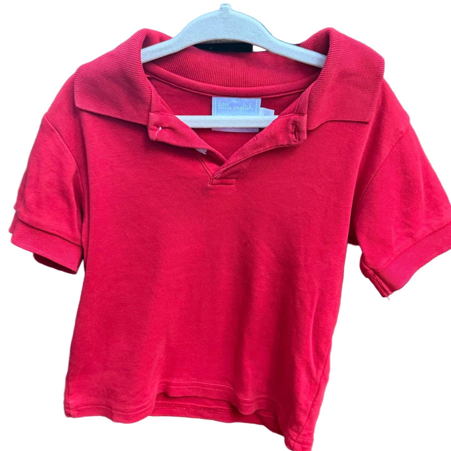 3T Little English Red Short-sleeve Polo EUC