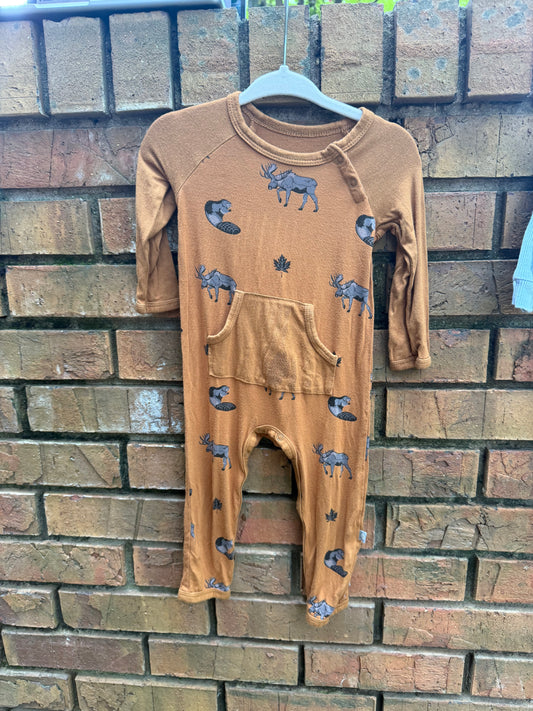 6-12M Kyte Baby Brown Wilderness Bamboo Sleeper GUC