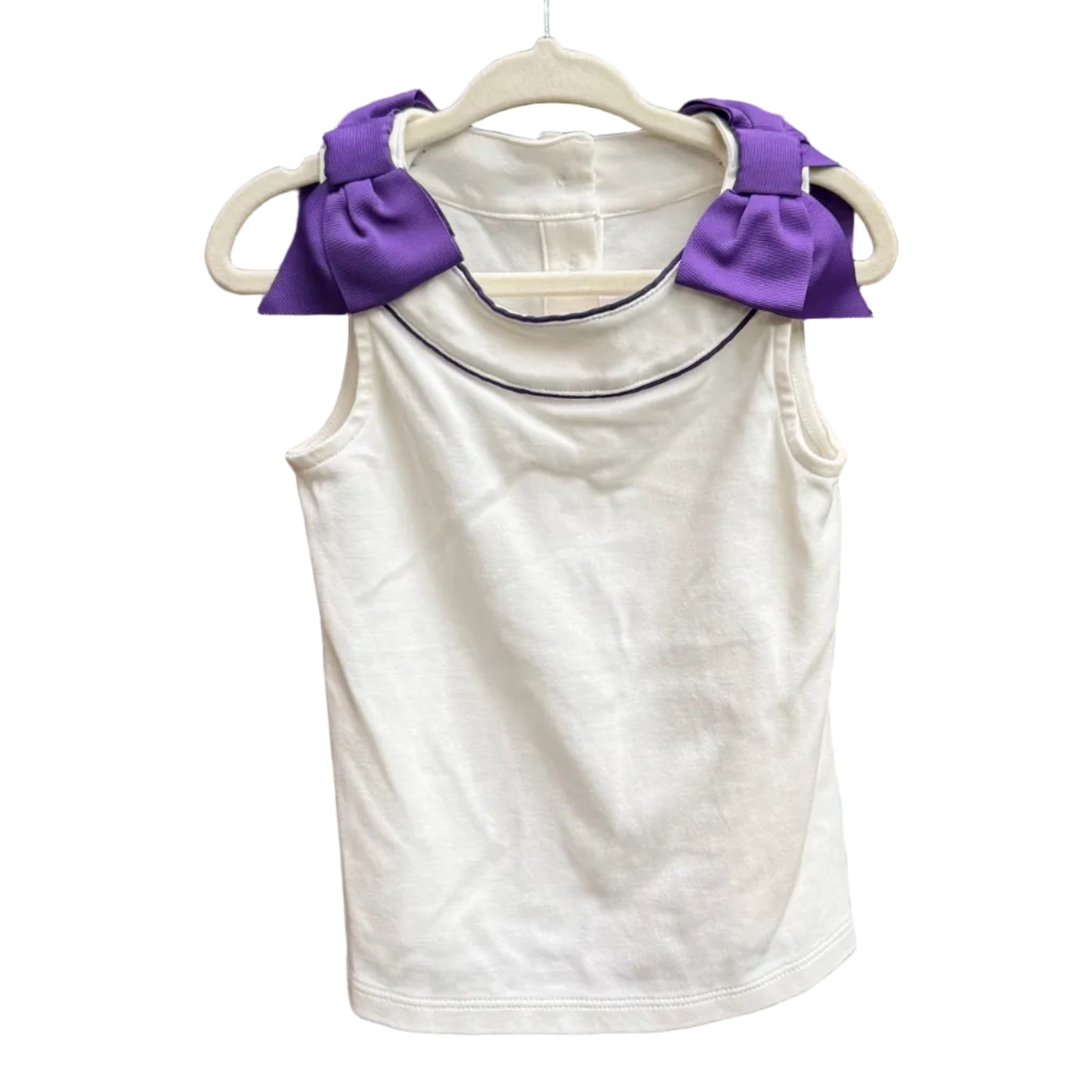 2T | Janie and Jack | White & Purple Sleeveless Blouse | GUC