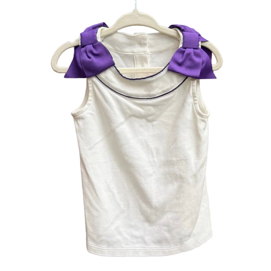 2T | Janie and Jack | White & Purple Sleeveless Blouse | GUC