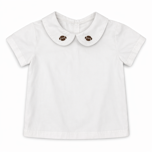 Bendit Matisse White Football Peter Pan Collar Button Down size 4T good used condition