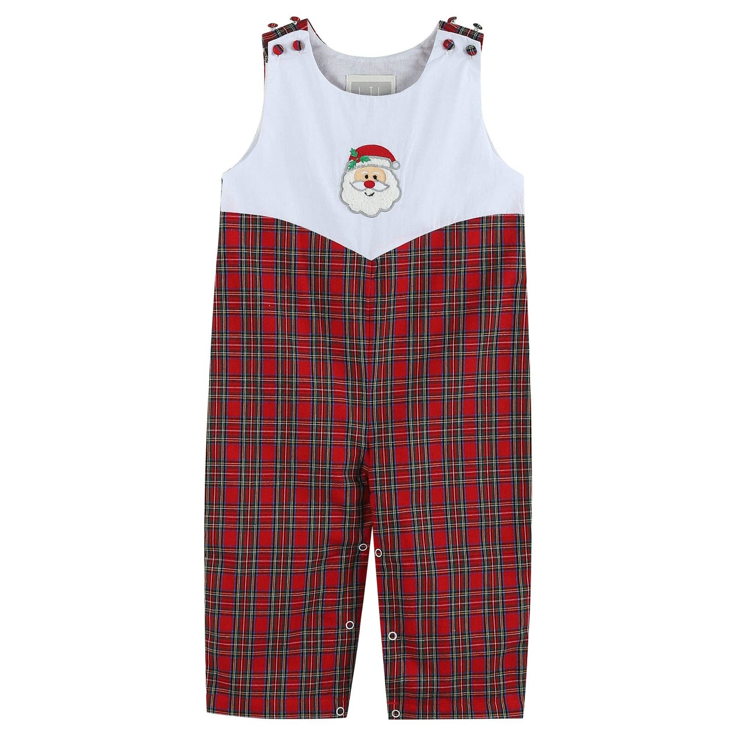 3-6M | Lil Cactus | Red Christmas Plaid Santa Yoke Overalls | NWT