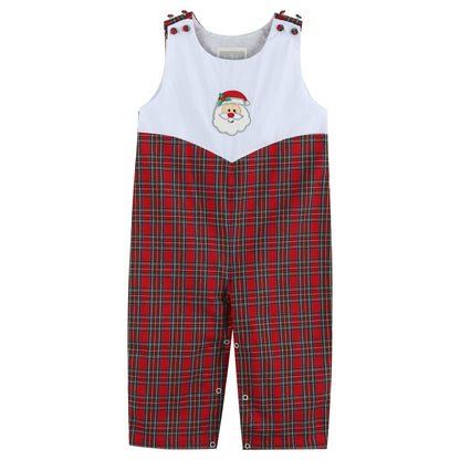 3-6M | Lil Cactus | Red Christmas Plaid Santa Yoke Overalls | NWT