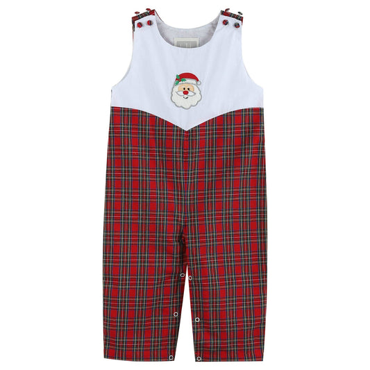 3-6M | Lil Cactus | Red Christmas Plaid Santa Yoke Overalls | NWT