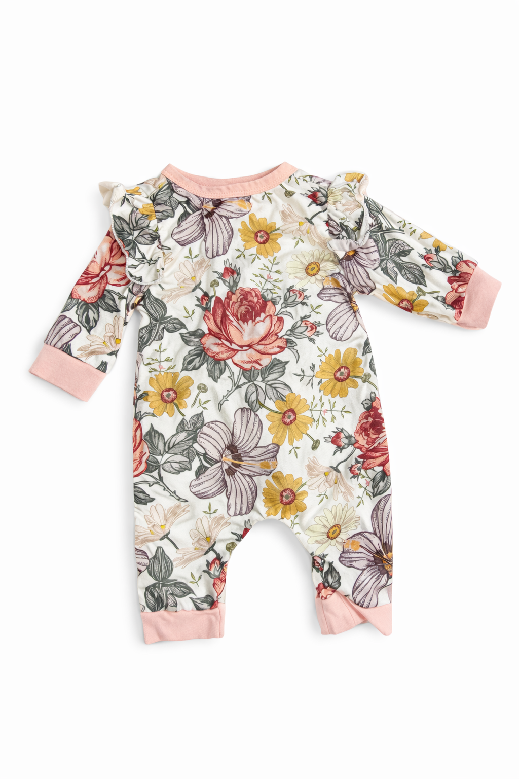 Shein Neutral Floral Romper size Est.  3-6M excellent used condition