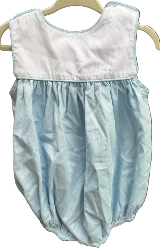 18M Lullaby Set Corduroy Blue and White Bubble EUC