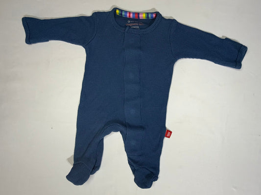 Magnetic Me Blue Long-sleeve Footed Bamboo Sleeper size Preemie excellent used condition