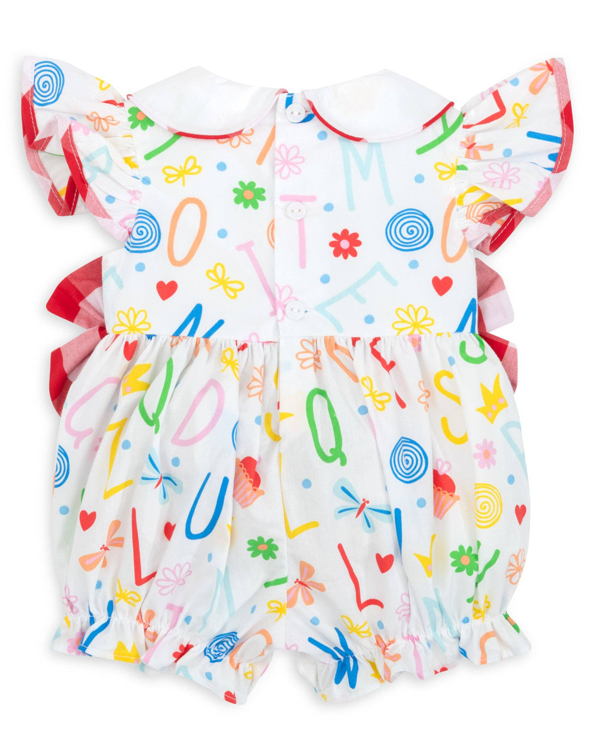 12M | Posh Pickle | ABCs & 123s Alphabet Print Embroidered Collar Bubble | NWT