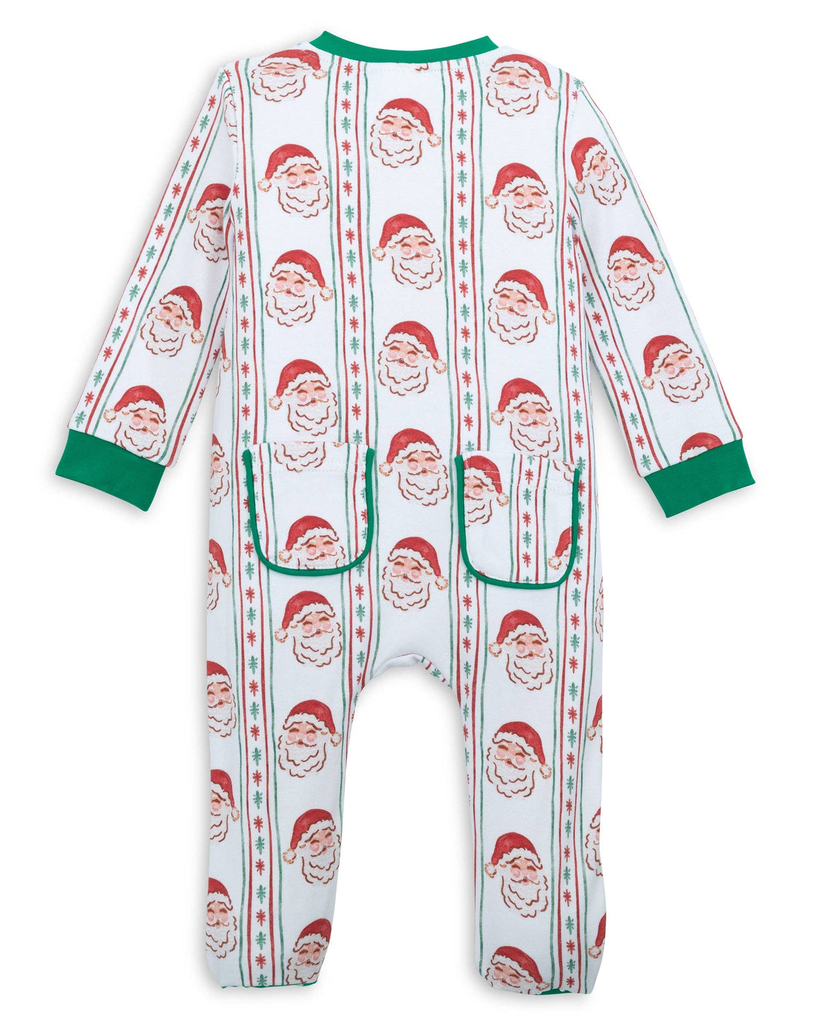 12M | Posh Pickle | Jolly Old Saint Nick Boys' Lounge Zippie with Piping Trim | NWT