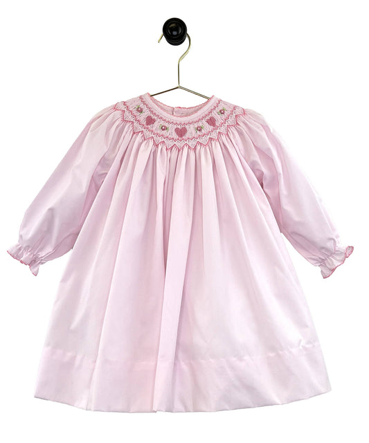 4T | Petit Ami | Heart Bishop Smocked Dress | NWT