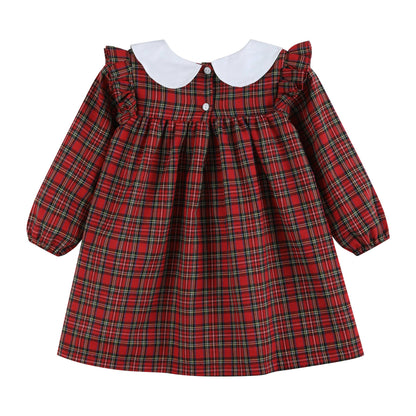 6-12M | Lil Cactus | Red Christmas Plaid Collared Ruffle Dress | NWT