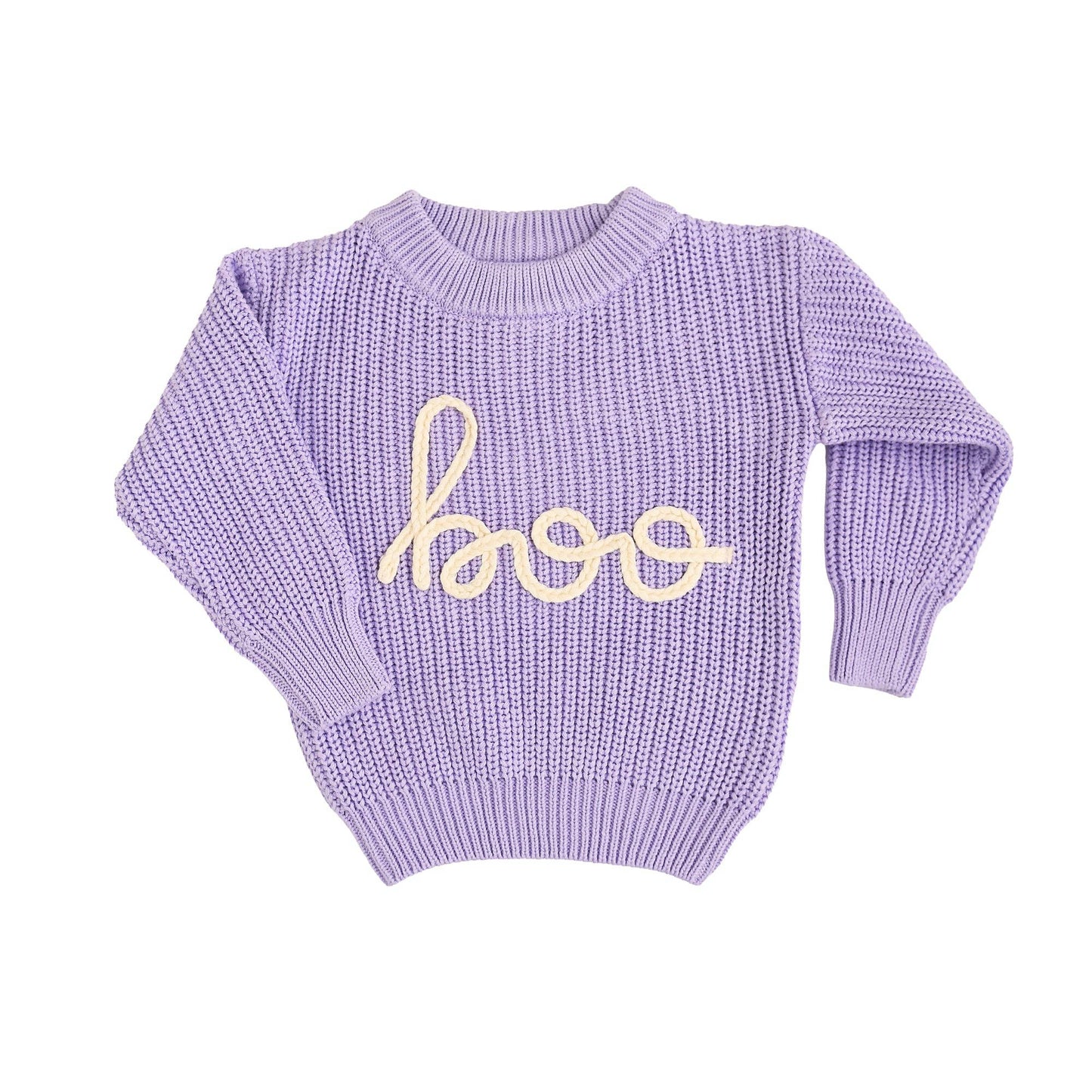 4/5Y | Gigi and Max | Boo Purple Solid Knit Halloween Sweater | NWT