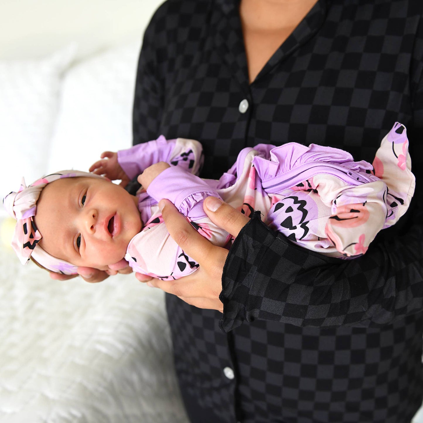 0-3M | Gigi and Max | Emmy Ruffle Zip Bamboo Halloween Pumpkins Baby Outfit | NWT