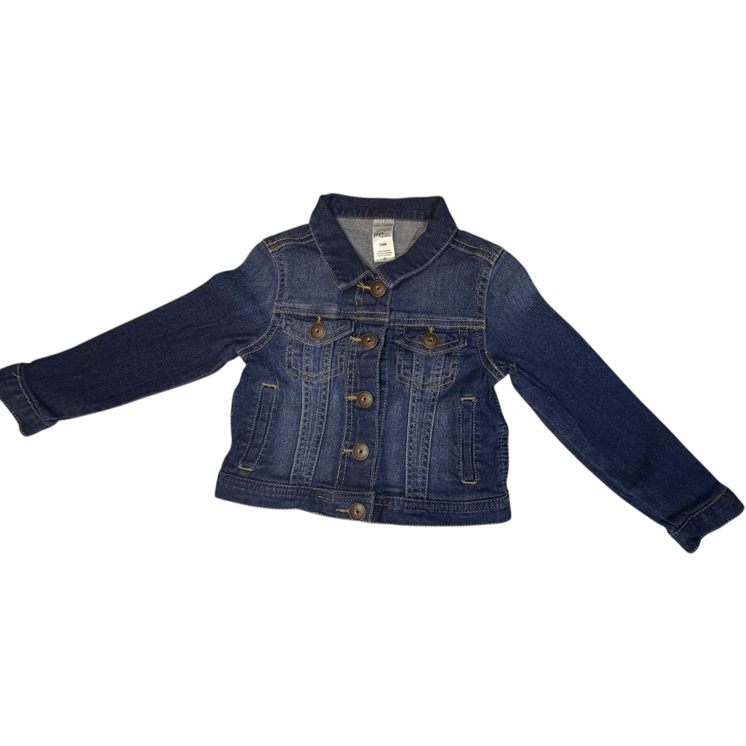 Simple Joys by Carter's Denim Blue Jean Jacket with Snap Buttons size 24M excellent used condition