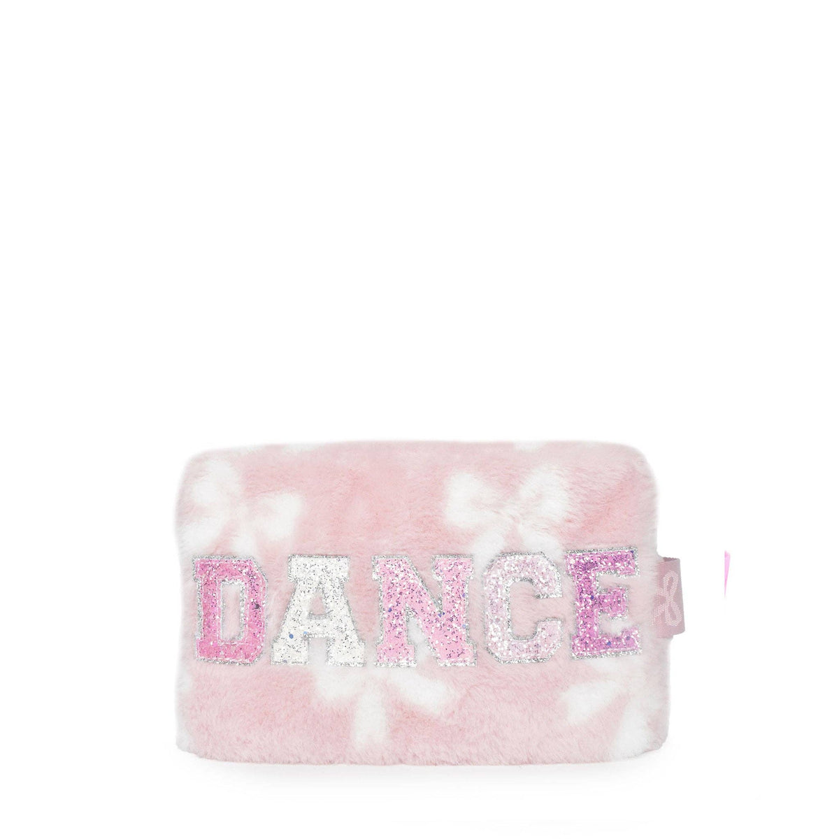 'DANCE' Plush Bow Print Pouch