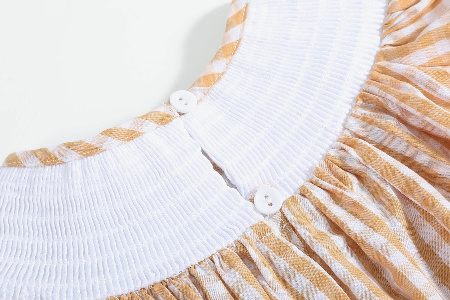 2T | Lil Cactus | Brown Gingham Football Smocked Bishop Dress | NWT